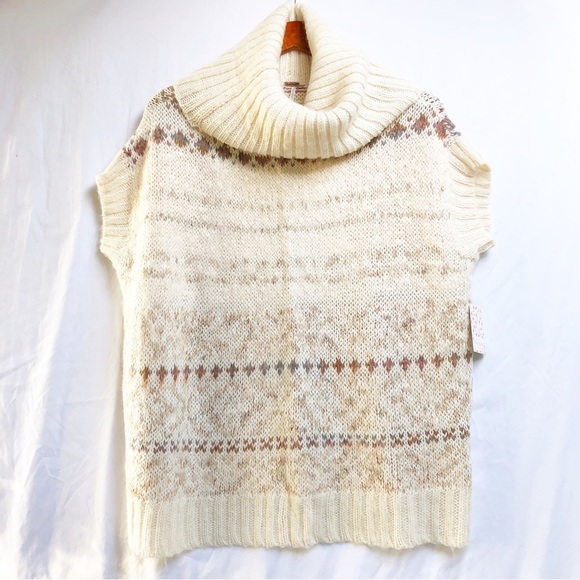 FREE PEOPLE | NWT IVORY SNOW BUNNY FAIR ISLE SWEATER SCOOP NECK XS - Picture 5 of 9